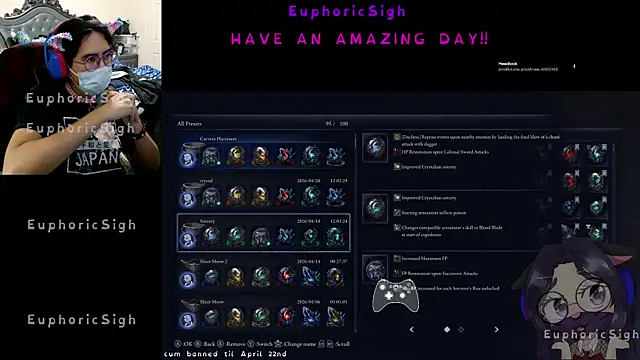 EuphoricSigh online show from April 20, 5:03 pm