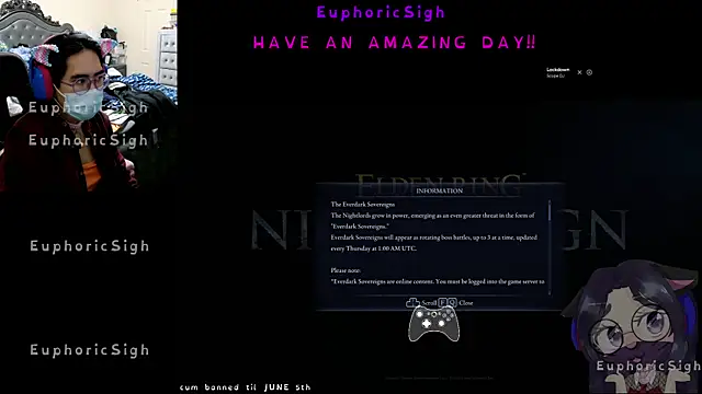 EuphoricSigh online show from April 21, 3:30 pm